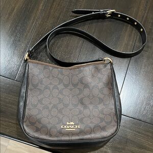 Coach Signature Brown and Black Shoulder Bag